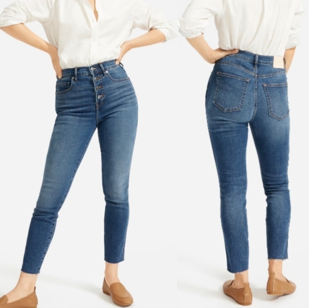 Everlane Medium Blue Denim Wash Vintage Skinny Jeans 25 Ankle